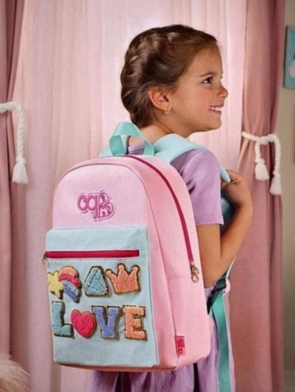 Girls Our Generation Be Awesome Love Backpack. Pink & Blue